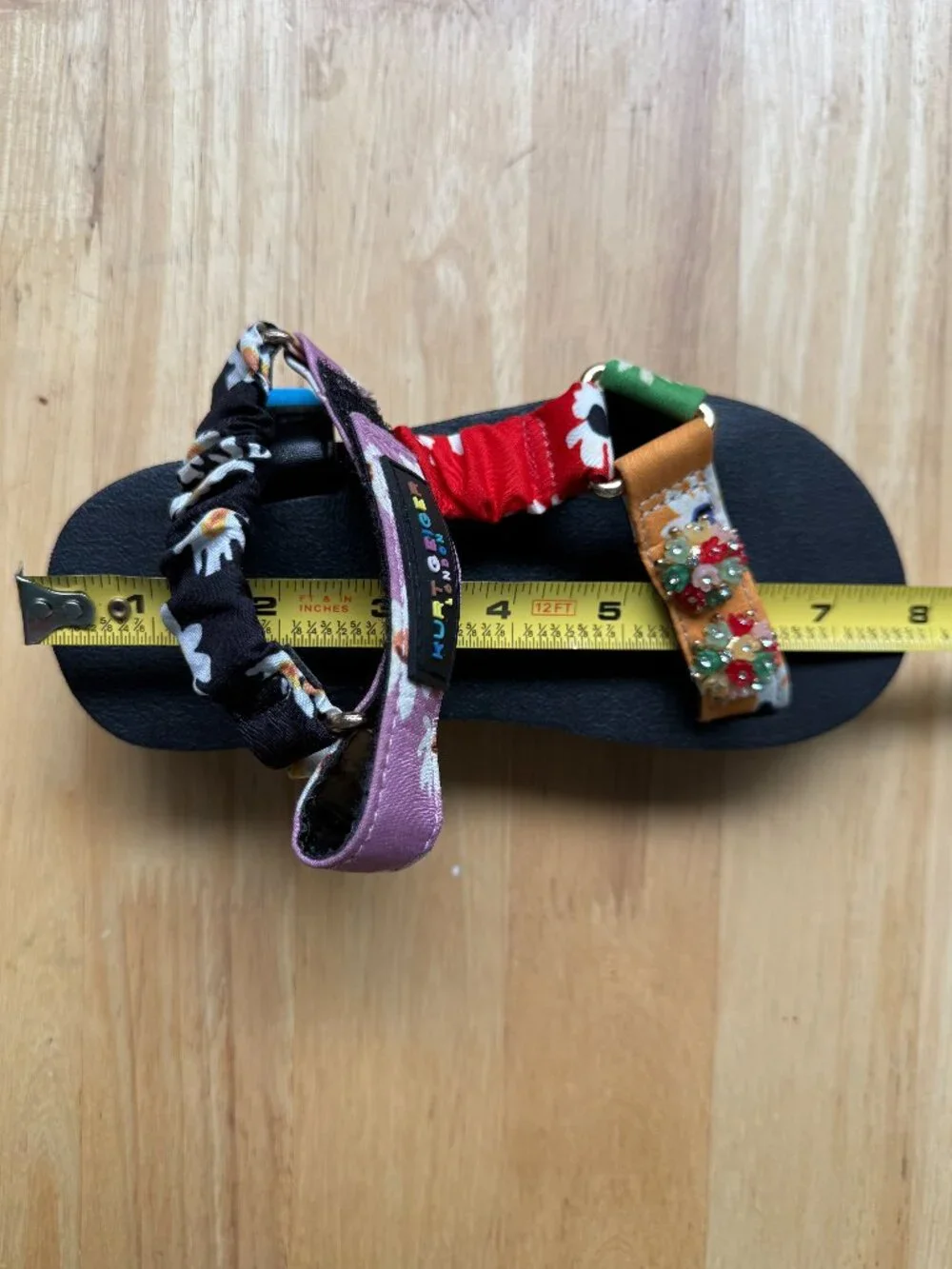 Kurt Geiger London Kids Floral Platform Slide Sandals Beaded Multicolor
